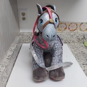 Build A Bear Gray Spotted Pony Appaloosa Horse 16 Rare Stuffed Animal Plush